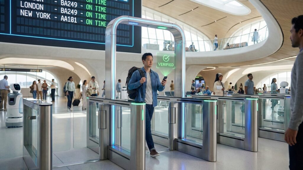 Digital Travel Credential airport security scanner.